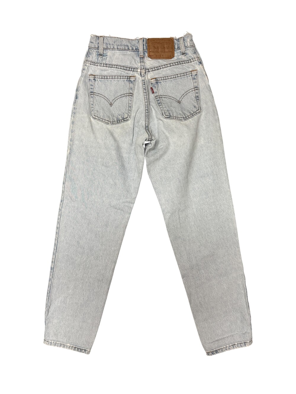 Vintage 90s Levi's 550 Jeans Womens 3 Long Blue High Rise Tapered Leg Light Wash